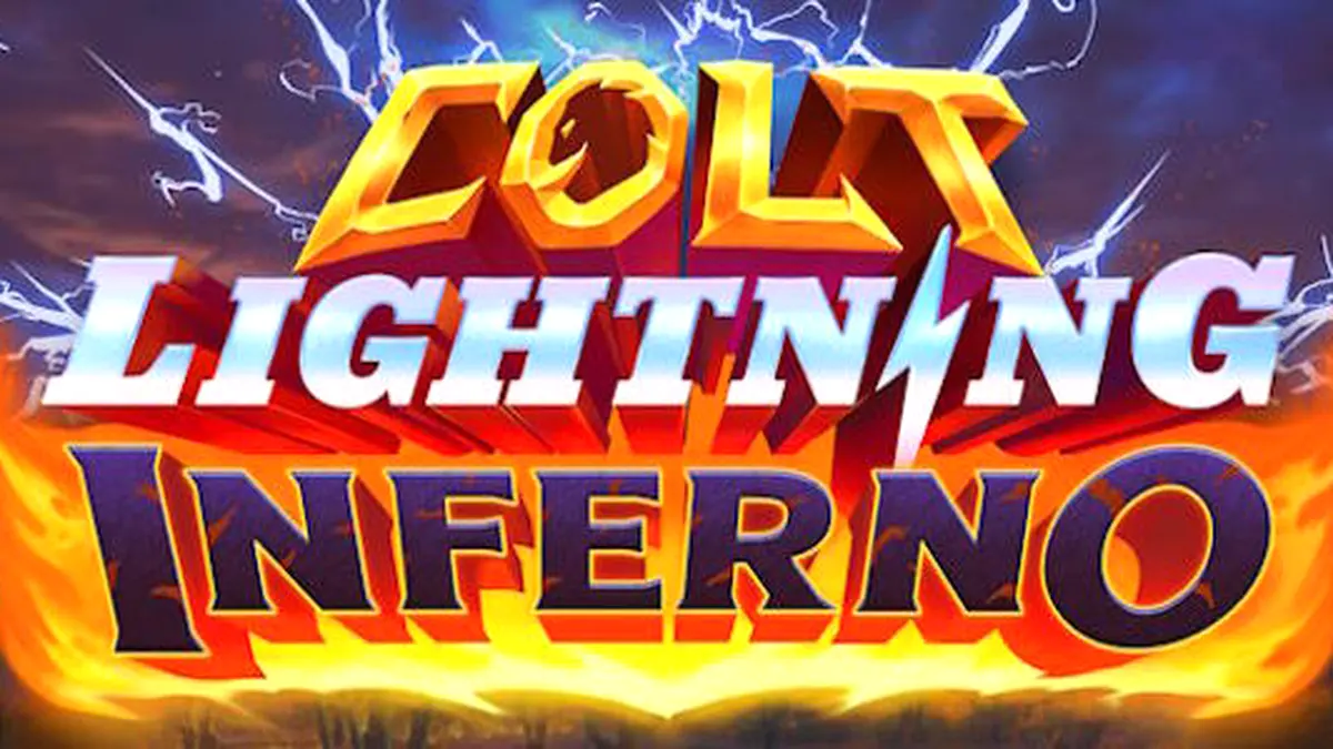 O cavalo místico de Colt Lightning Inferno em meio a chamas e eletricidade
